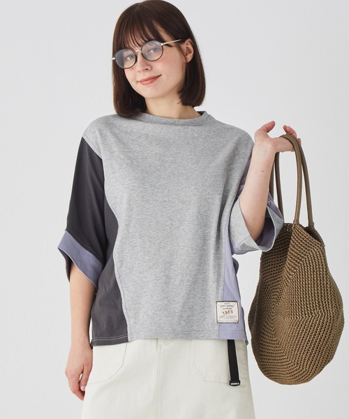 KRIFF MAYER Lady's Collection（クリフメイヤーレディースコレクション）の「【汗染み防止･撥水防汚･速乾･接触冷感】ウェットプロテクトモモンガT（Tシャツ/カットソー・レディース・カラフル/チャコール/その他5/ライトグリーン/オレンジ/オフホワイト/グレー/パープル・MEDIUM/LARGE）」の7枚目の写真