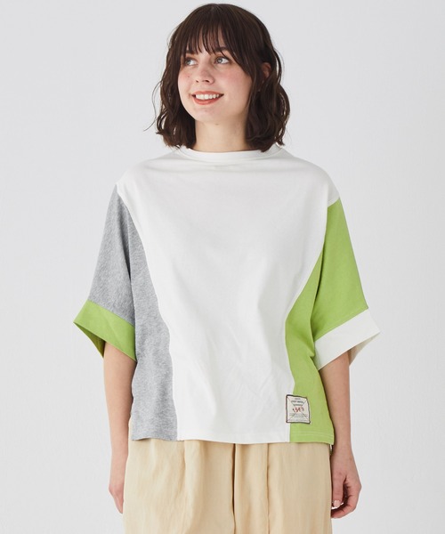 KRIFF MAYER Lady's Collection（クリフメイヤーレディースコレクション）の「【汗染み防止･撥水防汚･速乾･接触冷感】ウェットプロテクトモモンガT（Tシャツ/カットソー・レディース・カラフル/チャコール/その他5/ライトグリーン/オレンジ/オフホワイト/グレー/パープル・MEDIUM/LARGE）」の8枚目の写真