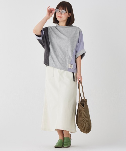 KRIFF MAYER Lady's Collection（クリフメイヤーレディースコレクション）の「【汗染み防止･撥水防汚･速乾･接触冷感】ウェットプロテクトモモンガT（Tシャツ/カットソー・レディース・カラフル/チャコール/その他5/ライトグリーン/オレンジ/オフホワイト/グレー/パープル・MEDIUM/LARGE）」の10枚目の写真