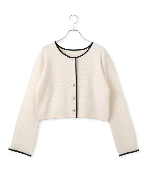 VIS（ビス）の「オーガンジーメタルボタンニットカーディガン（カーディガン/ボレロ・レディース・ホワイト/グレー/キナリ・FREE）」の16枚目の写真