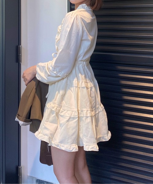 Mejoul（メジュール）の「シフォンフリル フレアミニワンピース（ワンピース・レディース・ホワイト・L/M）」の11枚目の写真