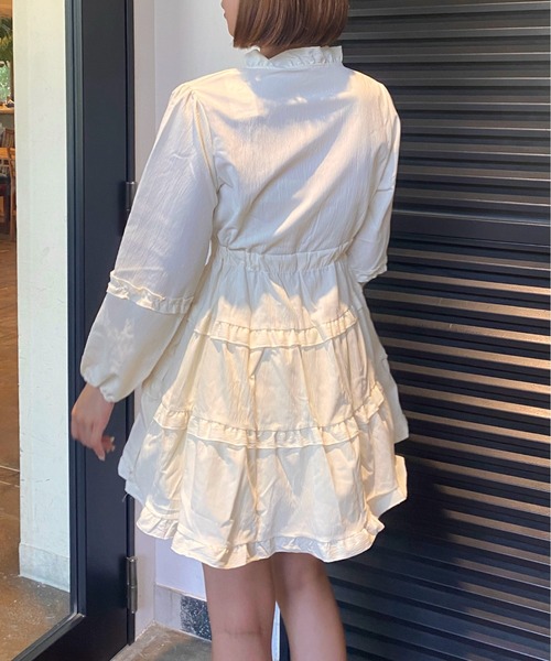 Mejoul（メジュール）の「シフォンフリル フレアミニワンピース（ワンピース・レディース・ホワイト・L/M）」の13枚目の写真