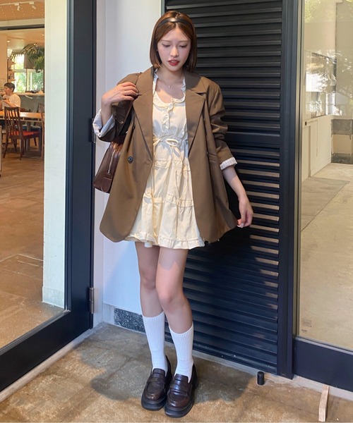 Mejoul（メジュール）の「シフォンフリル フレアミニワンピース（ワンピース・レディース・ホワイト・L/M）」の14枚目の写真