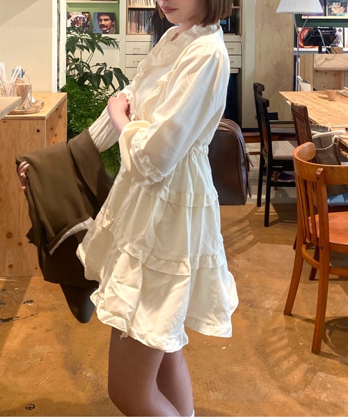 Mejoul（メジュール）の「シフォンフリル フレアミニワンピース（ワンピース・レディース・ホワイト・L/M）」の17枚目の写真