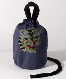 【HOUSTON/ヒューストン】EMB PIGMENT EFFECT BAG(TIGER) (MAP) /刺繍ピグメントエフェクトバッグ(虎) (マップ)