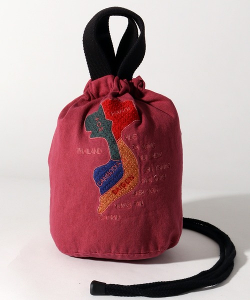HOUSTON（ヒューストン）の「【HOUSTON/ヒューストン】EMB PIGMENT EFFECT BAG(TIGER) (MAP) /刺繍ピグメントエフェクトバッグ(虎) (マップ)（ショルダーバッグ・メンズ・レッド系/ネイビー系1/ブラック系1/ネイビー系/ブラック系/レッド系1・FREE）」の5枚目の写真