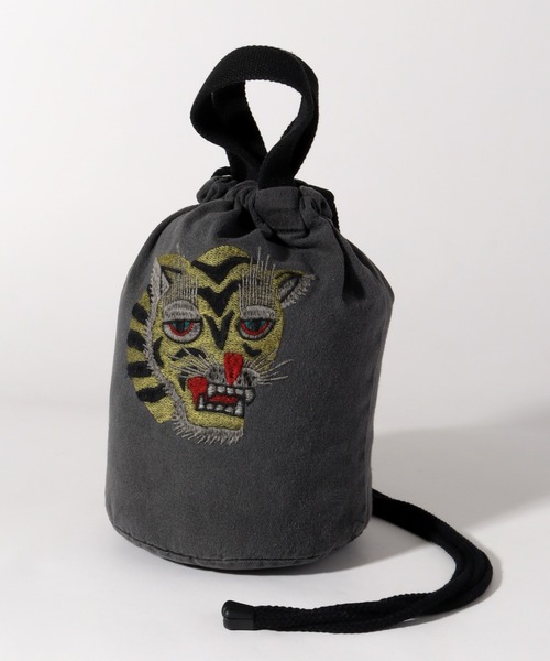 HOUSTON（ヒューストン）の「【HOUSTON/ヒューストン】EMB PIGMENT EFFECT BAG(TIGER) (MAP) /刺繍ピグメントエフェクトバッグ(虎) (マップ)（ショルダーバッグ・メンズ・レッド系/ネイビー系1/ブラック系1/ネイビー系/ブラック系/レッド系1・FREE）」の9枚目の写真