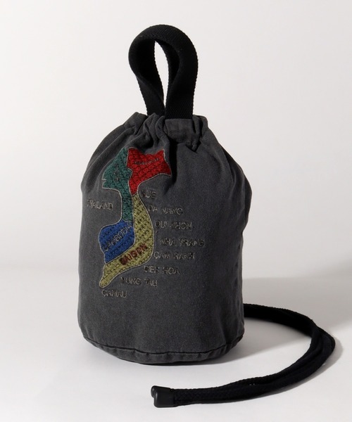 HOUSTON（ヒューストン）の「【HOUSTON/ヒューストン】EMB PIGMENT EFFECT BAG(TIGER) (MAP) /刺繍ピグメントエフェクトバッグ(虎) (マップ)（ショルダーバッグ・メンズ・レッド系/ネイビー系1/ブラック系1/ネイビー系/ブラック系/レッド系1・FREE）」の7枚目の写真