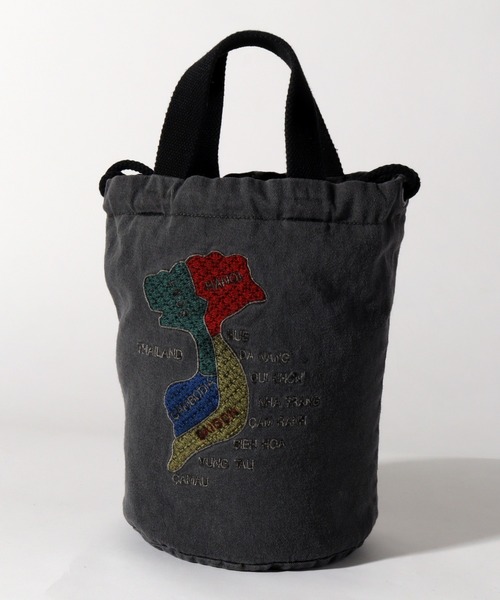 HOUSTON（ヒューストン）の「【HOUSTON/ヒューストン】EMB PIGMENT EFFECT BAG(TIGER) (MAP) /刺繍ピグメントエフェクトバッグ(虎) (マップ)（ショルダーバッグ・メンズ・レッド系/ネイビー系1/ブラック系1/ネイビー系/ブラック系/レッド系1・FREE）」の20枚目の写真