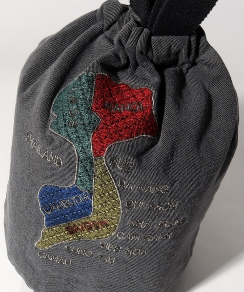 HOUSTON（ヒューストン）の「【HOUSTON/ヒューストン】EMB PIGMENT EFFECT BAG(TIGER) (MAP) /刺繍ピグメントエフェクトバッグ(虎) (マップ)（ショルダーバッグ・メンズ・レッド系/ネイビー系1/ブラック系1/ネイビー系/ブラック系/レッド系1・FREE）」の21枚目の写真