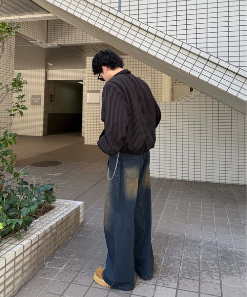 sedacle girl(セダクルガール)の「アップリケストライプブルゾン(ブルゾン・メンズ・ブラック/グレー・SMALL/MEDIUM/LARGE)」の16枚目の写真