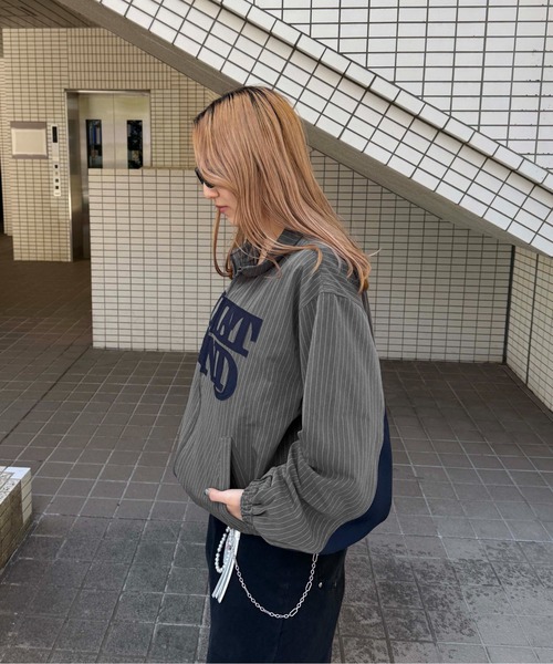 アップリケストライプブルゾン（ブルゾン）｜sedacle girl