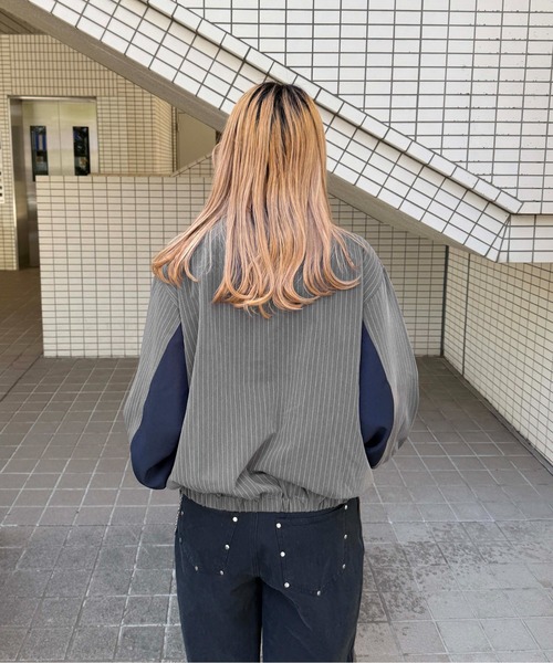 sedacle girl(セダクルガール)の「アップリケストライプブルゾン(ブルゾン・メンズ・ブラック/グレー・SMALL/MEDIUM/LARGE)」の20枚目の写真