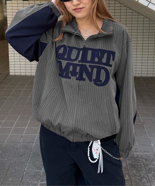 sedacle girl(セダクルガール)の「アップリケストライプブルゾン(ブルゾン・メンズ・ブラック/グレー・SMALL/MEDIUM/LARGE)」の17枚目の写真