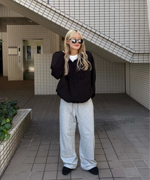 sedacle girl(セダクルガール)の「アップリケストライプブルゾン(ブルゾン・メンズ・ブラック/グレー・SMALL/MEDIUM/LARGE)」の8枚目の写真