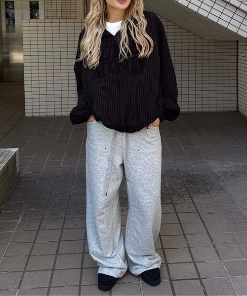 sedacle girl(セダクルガール)の「アップリケストライプブルゾン(ブルゾン・メンズ・ブラック/グレー・SMALL/MEDIUM/LARGE)」の6枚目の写真
