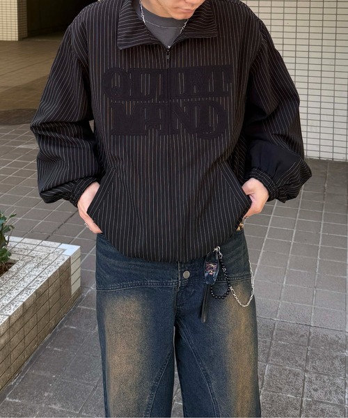 sedacle girl(セダクルガール)の「アップリケストライプブルゾン(ブルゾン・メンズ・ブラック/グレー・SMALL/MEDIUM/LARGE)」の12枚目の写真