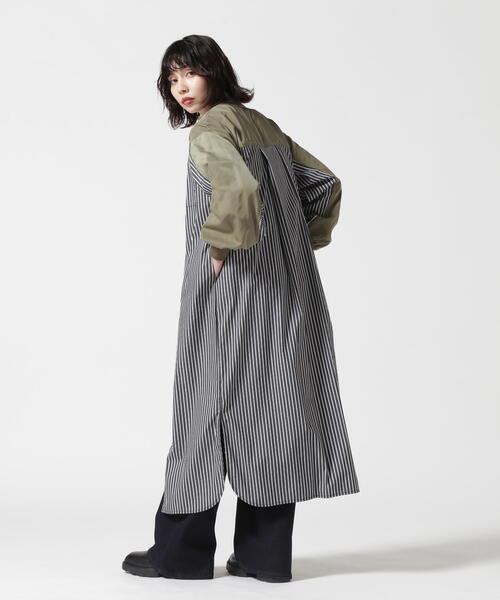 Risley(リズレー)の「Risley/リズレー/ヨークファスナーシャツワンピース(ワンピース・レディース・ブラック/ホワイト・F)」の6枚目の写真