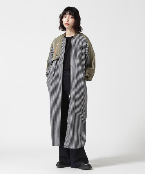 Risley(リズレー)の「Risley/リズレー/ヨークファスナーシャツワンピース(ワンピース・レディース・ブラック/ホワイト・F)」の7枚目の写真