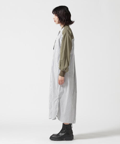 Risley(リズレー)の「Risley/リズレー/ヨークファスナーシャツワンピース(ワンピース・レディース・ブラック/ホワイト・F)」の14枚目の写真