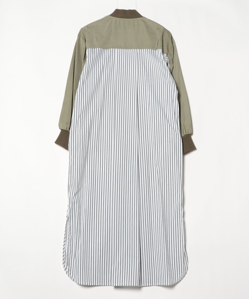 Risley(リズレー)の「Risley/リズレー/ヨークファスナーシャツワンピース(ワンピース・レディース・ブラック/ホワイト・F)」の4枚目の写真