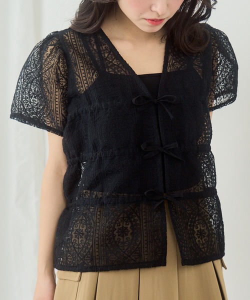 MAGASIN DE MODE Chou Chou(マガジンデモードシュシュ)の「【MAGASIN DE MODE Chou Chou】レースシャーリングブラウス DTK※(シャツ/ブラウス・レディース・ブルー/アイボリー/ブラック・FREE)」の16枚目の写真