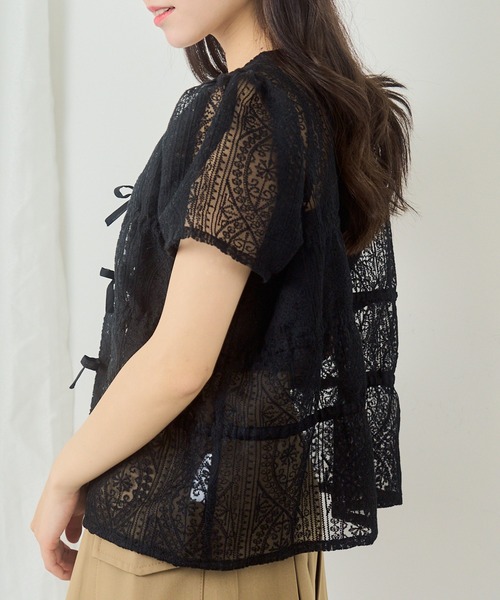 MAGASIN DE MODE Chou Chou(マガジンデモードシュシュ)の「【MAGASIN DE MODE Chou Chou】レースシャーリングブラウス DTK※(シャツ/ブラウス・レディース・ブルー/アイボリー/ブラック・FREE)」の17枚目の写真