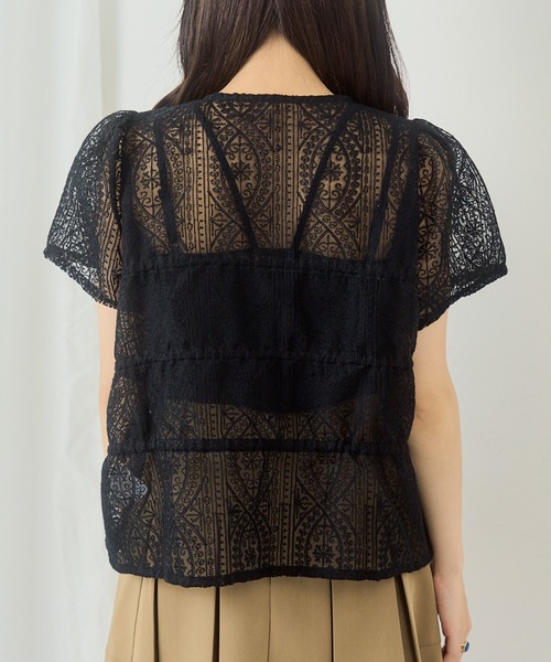 MAGASIN DE MODE Chou Chou(マガジンデモードシュシュ)の「【MAGASIN DE MODE Chou Chou】レースシャーリングブラウス DTK※(シャツ/ブラウス・レディース・ブルー/アイボリー/ブラック・FREE)」の18枚目の写真