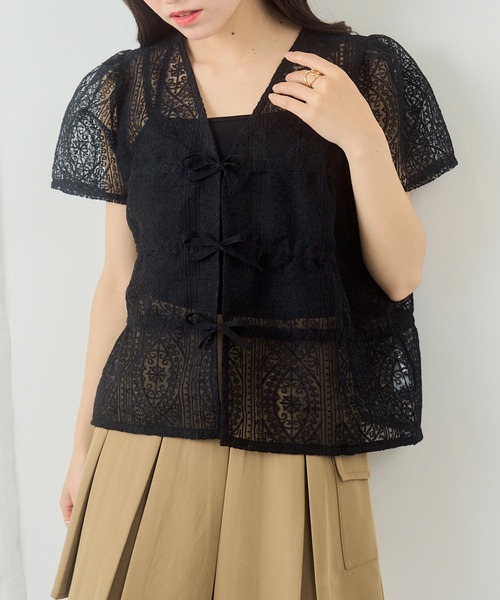 MAGASIN DE MODE Chou Chou(マガジンデモードシュシュ)の「【MAGASIN DE MODE Chou Chou】レースシャーリングブラウス DTK※(シャツ/ブラウス・レディース・ブルー/アイボリー/ブラック・FREE)」の15枚目の写真