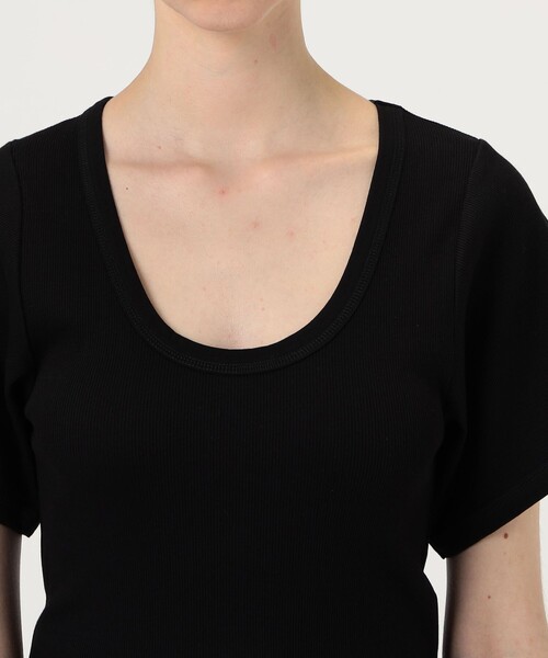 BY MALENE BIRGER（バイマレーネビルガー）の「BY MALENE BIRGER LUNAI　UネックTシャツ（Tシャツ/カットソー・レディース・ブラック/ホワイト・XS）」の7枚目の写真