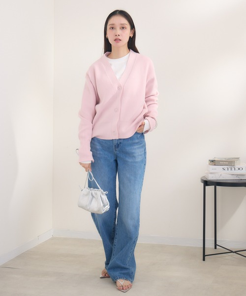 KATHARINE ROSS(キャサリンロス)の「【KATHARINE ROSS】 軽量畦Vネックカーディガン(カーディガン/ボレロ・レディース・アイボリー/ピンク/グリーン・MEDIUM)」の10枚目の写真