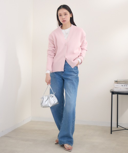 KATHARINE ROSS(キャサリンロス)の「【KATHARINE ROSS】 軽量畦Vネックカーディガン(カーディガン/ボレロ・レディース・アイボリー/ピンク/グリーン・MEDIUM)」の11枚目の写真