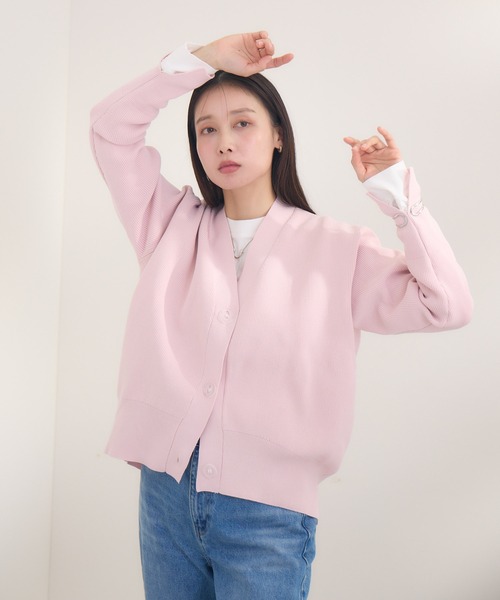 KATHARINE ROSS(キャサリンロス)の「【KATHARINE ROSS】 軽量畦Vネックカーディガン(カーディガン/ボレロ・レディース・アイボリー/ピンク/グリーン・MEDIUM)」の14枚目の写真