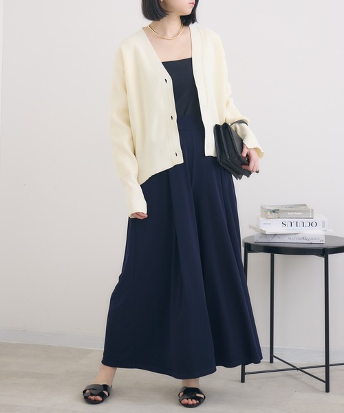 KATHARINE ROSS(キャサリンロス)の「【KATHARINE ROSS】 軽量畦Vネックカーディガン(カーディガン/ボレロ・レディース・アイボリー/ピンク/グリーン・MEDIUM)」の5枚目の写真