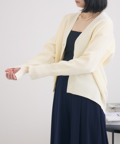 KATHARINE ROSS(キャサリンロス)の「【KATHARINE ROSS】 軽量畦Vネックカーディガン(カーディガン/ボレロ・レディース・アイボリー/ピンク/グリーン・MEDIUM)」の8枚目の写真