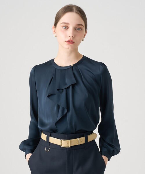 ヴィンテージサテンラッフルブラウス（シャツ/ブラウス）｜ANAYI