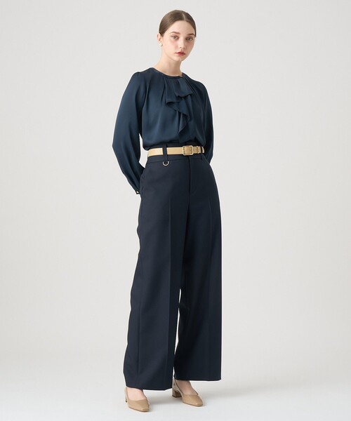 ANAYI（アナイ）の「ヴィンテージサテンラッフルブラウス（シャツ/ブラウス・レディース・ホワイト/ベージュ/ネイビー・36/38）」の18枚目の写真