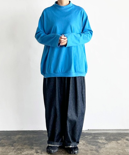 tシャツ HARVESTY / ハーベスティー MOCK NECK EGG L/S TEE (A52503) エッグTシャツ モックネック ビッグシル HARVESTY tシャツ / ハーベスティー MOCK NECK EGG L/S TEE
