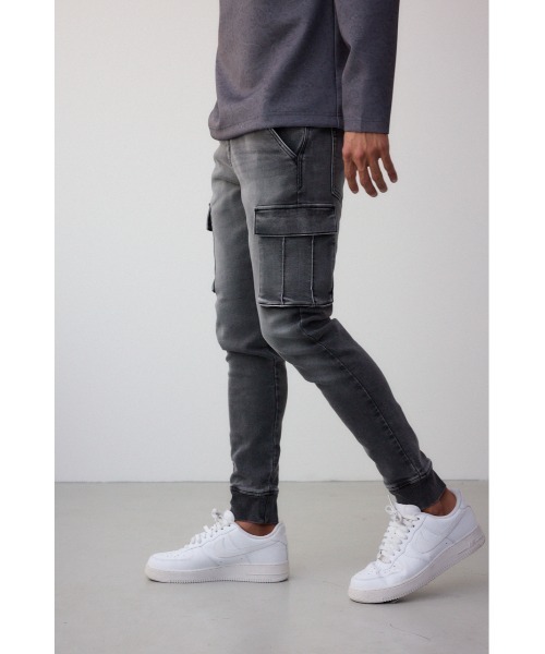 AZUL by moussy（アズールバイマウジー）の「AZUL DENIM カーゴジョグ（デニムパンツ・メンズ・ブラック/ブルー・SMALL/MEDIUM/LARGE）」の20枚目の写真
