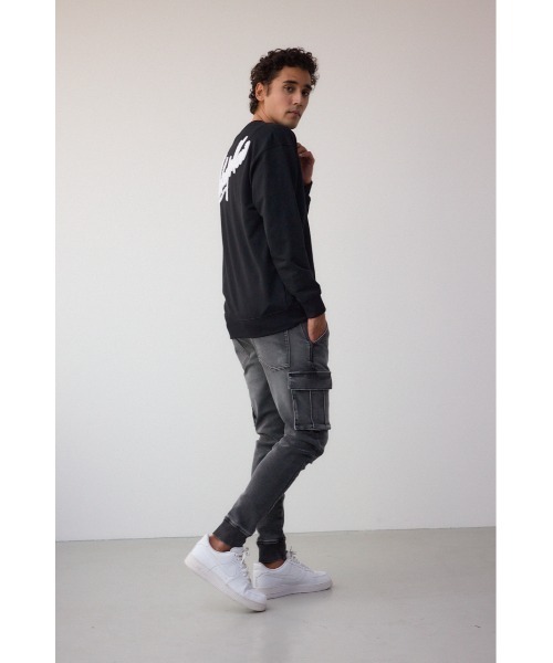 AZUL by moussy（アズールバイマウジー）の「AZUL DENIM カーゴジョグ（デニムパンツ・メンズ・ブラック/ブルー・SMALL/MEDIUM/LARGE）」の22枚目の写真