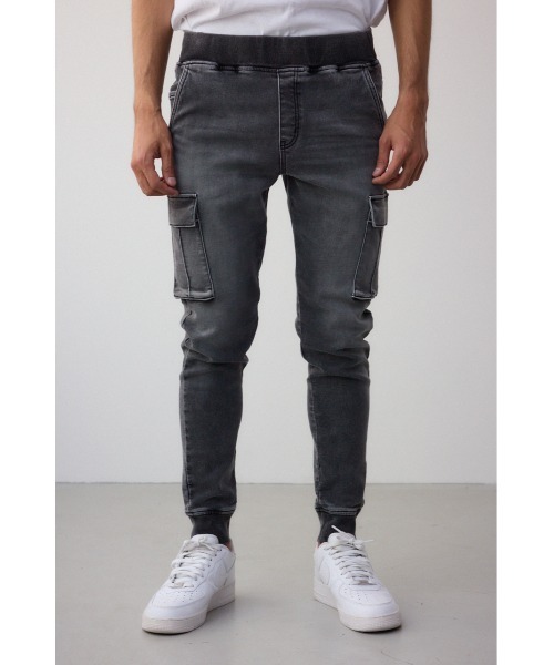 AZUL by moussy（アズールバイマウジー）の「AZUL DENIM カーゴジョグ（デニムパンツ・メンズ・ブラック/ブルー・SMALL/MEDIUM/LARGE）」の14枚目の写真