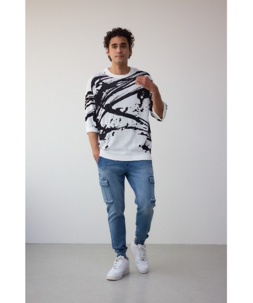 AZUL by moussy（アズールバイマウジー）の「AZUL DENIM カーゴジョグ（デニムパンツ・メンズ・ブラック/ブルー・SMALL/MEDIUM/LARGE）」の13枚目の写真