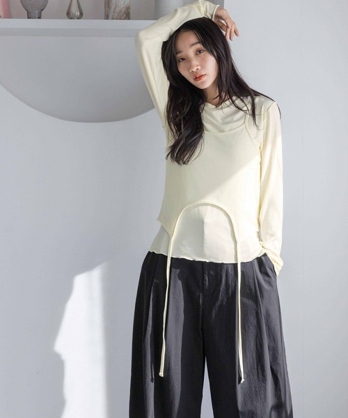 LOWRYS FARM（ローリーズファーム）の「キャミ２ＰセットＬＳ　 292191（Tシャツ/カットソー・レディース・ブラウン/アイボリー/ブラック・FREE）」の17枚目の写真