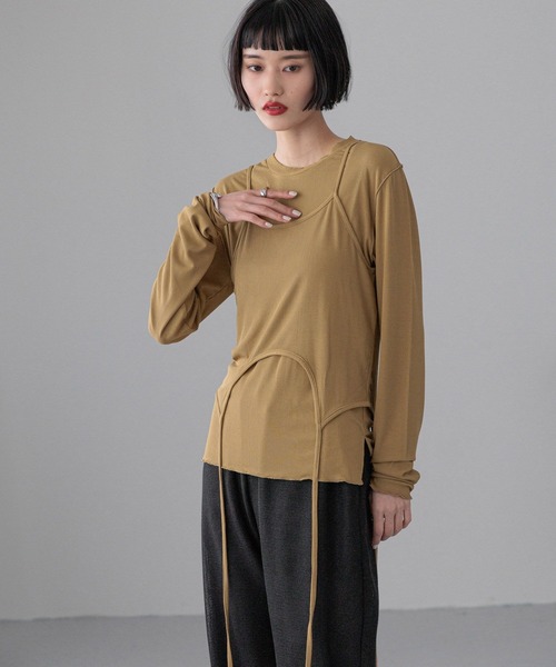 LOWRYS FARM（ローリーズファーム）の「キャミ２ＰセットＬＳ　 292191（Tシャツ/カットソー・レディース・ブラウン/アイボリー/ブラック・FREE）」の22枚目の写真