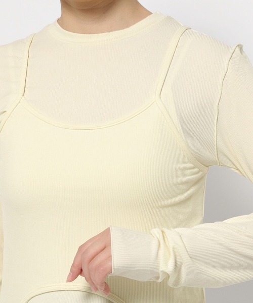 LOWRYS FARM（ローリーズファーム）の「キャミ２ＰセットＬＳ　 292191（Tシャツ/カットソー・レディース・ブラウン/アイボリー/ブラック・FREE）」の11枚目の写真