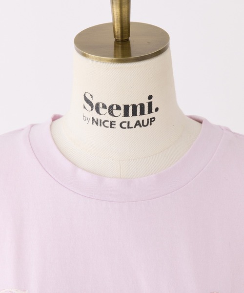 Seemi. byNICECLAUP（ シーミーバイナイスクラップ）の「【Seemi.】ロゴTシャツ（Tシャツ/カットソー・レディース・ネイビー/ピンク/オフホワイト・FREE）」の7枚目の写真