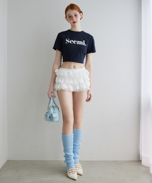 Seemi. byNICECLAUP（ シーミーバイナイスクラップ）の「【Seemi.】ロゴTシャツ（Tシャツ/カットソー・レディース・ネイビー/ピンク/オフホワイト・FREE）」の16枚目の写真