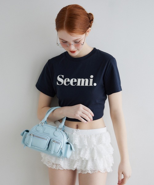 Seemi. byNICECLAUP（ シーミーバイナイスクラップ）の「【Seemi.】ロゴTシャツ（Tシャツ/カットソー・レディース・ネイビー/ピンク/オフホワイト・FREE）」の20枚目の写真