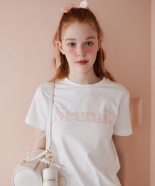 Seemi. byNICECLAUP（ シーミーバイナイスクラップ）の「【Seemi.】ロゴTシャツ（Tシャツ/カットソー・レディース・ネイビー/ピンク/オフホワイト・FREE）」の15枚目の写真