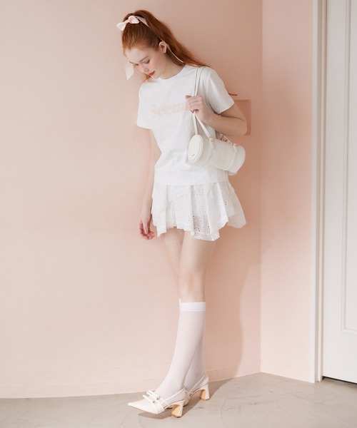 Seemi. byNICECLAUP（ シーミーバイナイスクラップ）の「【Seemi.】ロゴTシャツ（Tシャツ/カットソー・レディース・ネイビー/ピンク/オフホワイト・FREE）」の12枚目の写真